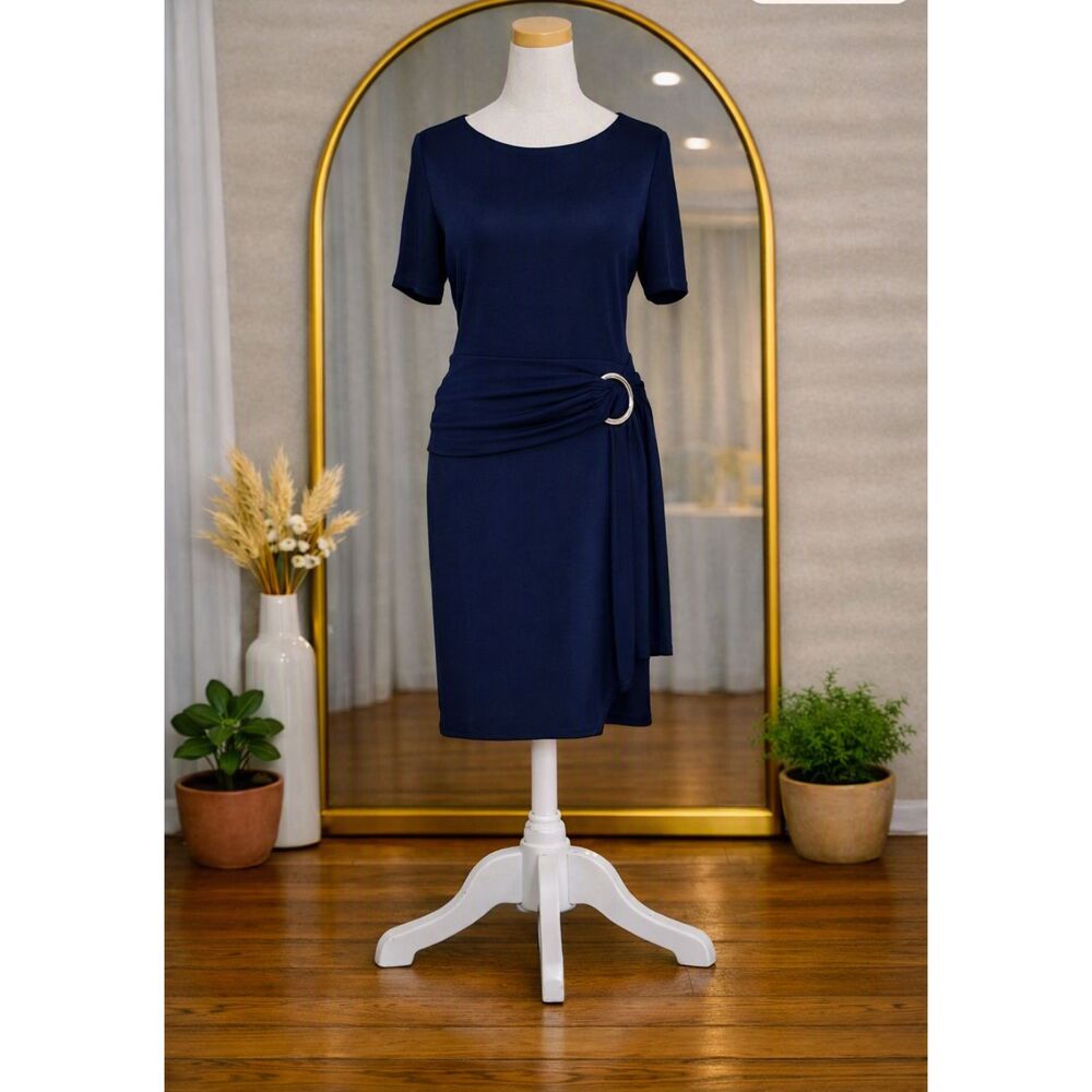 Venus Women’s Side Wrap Dress Navy Size XS NWOT
